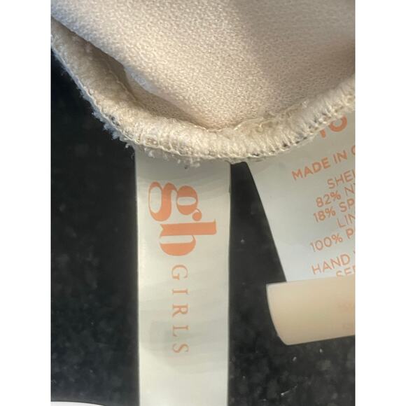 GB Girls white and black floral one piece swimsuit 16 - Picture 3 of 10